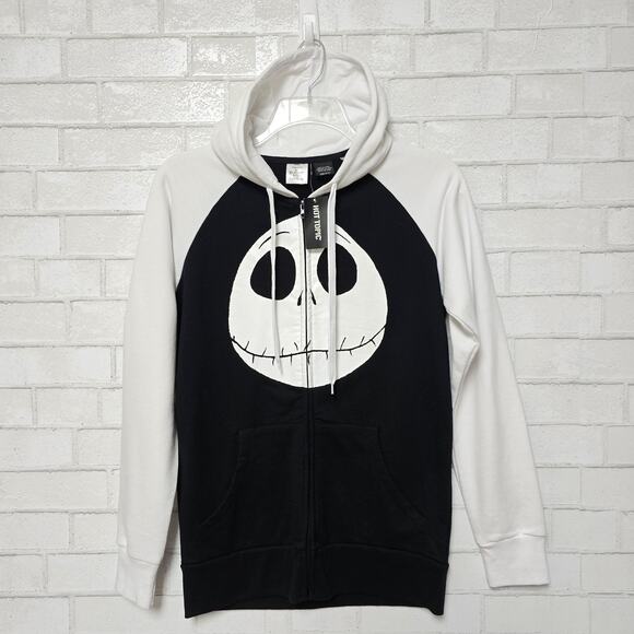 Disney S Hoodie Sweatshirt Nightmare Before Christmas Jack Face Hot Topic NWT - Picture 1 of 8